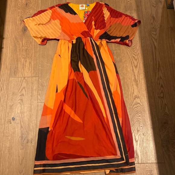 FARM Rio Dresses & Skirts - nwt farm rio anthropologie short-sleeve wrap front maxi dress - size S Petite
